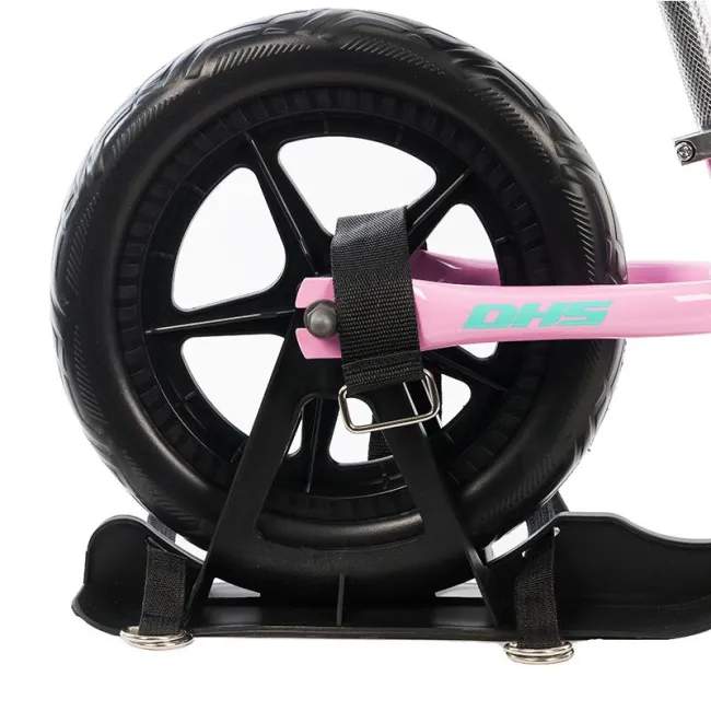 Bicicleta fara pedale DHS RIDE-ON Roz, kit ski inclus - Reambalat