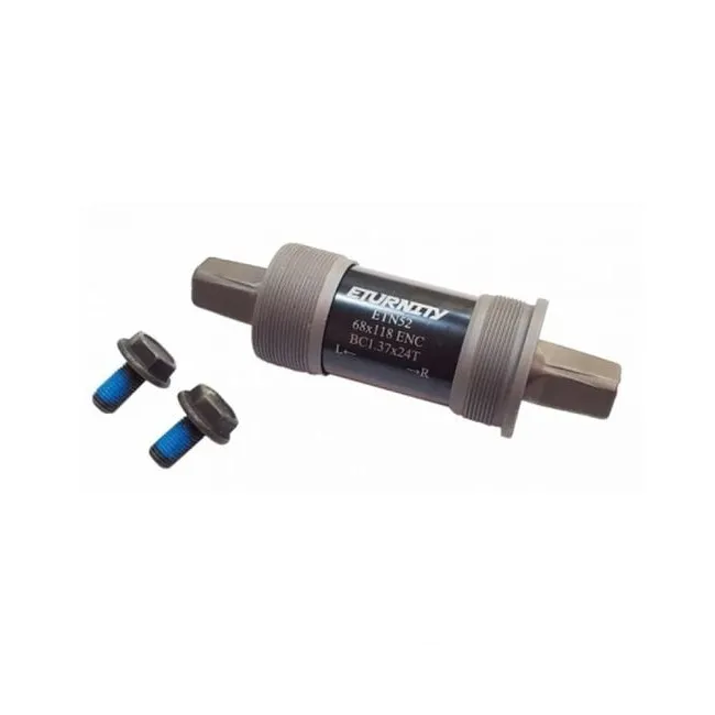 Set ax si subansamblu pedalier CHINHAUR ETN 52, 124 mm, 68 mm, otel, fara surub, negru