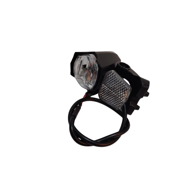 Far fata LED Jing Yi JY-7060 30 Lux logo Prophete, 6V e-bike, cu suport Suntour F.CR8V, Negru
