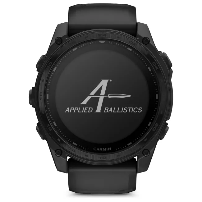 Garmin - Tactix 8 Solar Elite 51 mm Sapphire ceas multisport cu GPS - ramă neagră Titanium DLC și curea din silicon neagră + nailon