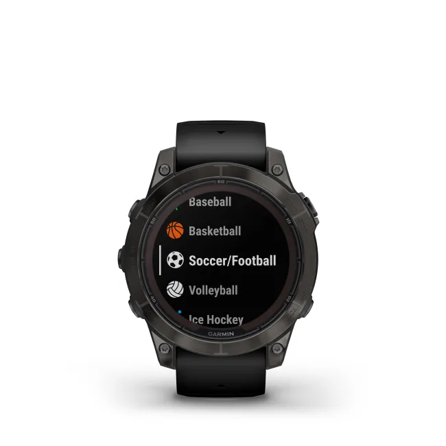 Garmin - fenix 7 Pro Sapphire Solar smartwatch premium cu incarcare solara 47mm - ramă negru gri din titanium DLC si curea din silicon neagră