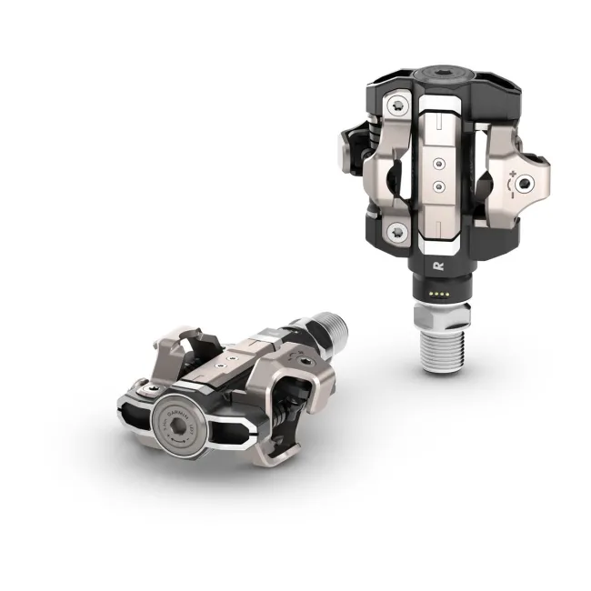 Garmin Rally RS/XC210 | Contor de putere (powermeter dual MTB + sosea) pentru ciclism cu placute Shimano SPD-SL si pedale de schimb pentru MTB cu placute Shimano SPD