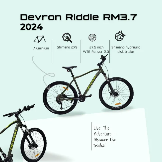 Bicicleta Mtb Devron Riddle RM3.7 2024 - 27.5 Inch, M, Verde