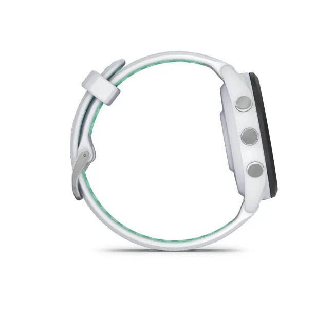 Garmin - Forerunner 265s ceas multisport cu GPS AMOLED - Ramă neagră cu carcasă Whitestone şi curea din silicon Whitestone/Neo Tropic
