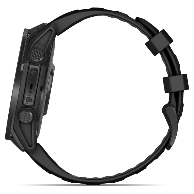 Garmin - Tactix 8 AMOLED 47mm Sapphire ceas multisport cu GPS - ramă neagră Titanium DLC și curea din silicon neagră