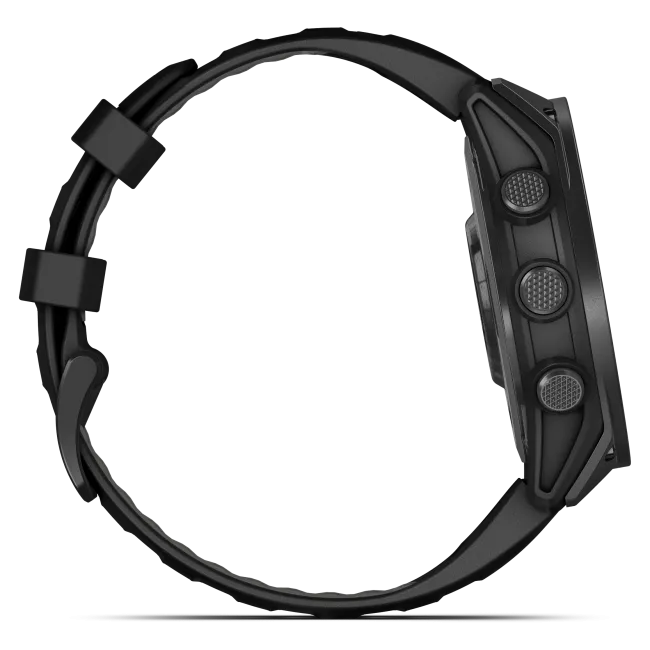 Garmin - Tactix 8 AMOLED 47mm Sapphire ceas multisport cu GPS - ramă neagră Titanium DLC și curea din silicon neagră