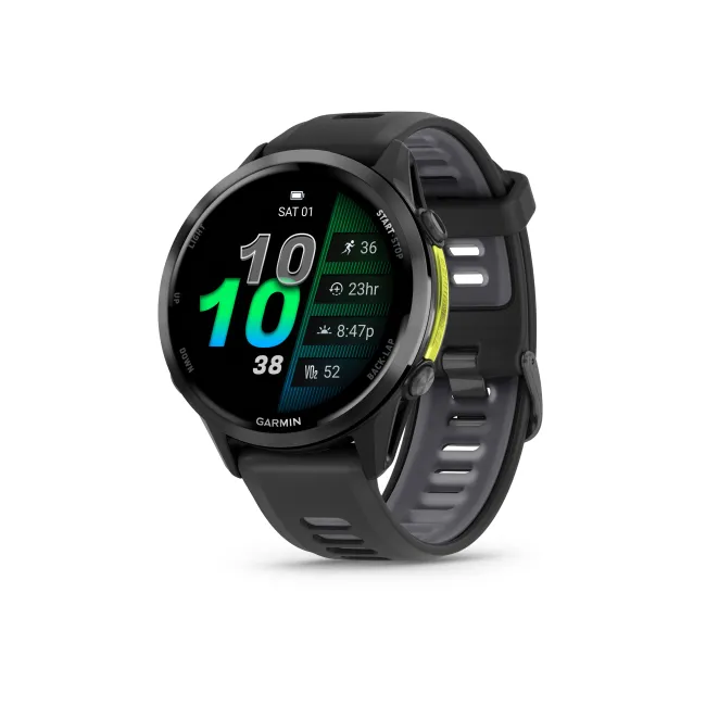 Garmin Forerunner 970 - ceas multisport cu GPS si AMOLED - negru Carbon Gray DLC Titanium with Black Case and Black | Translucent Whitestone Band