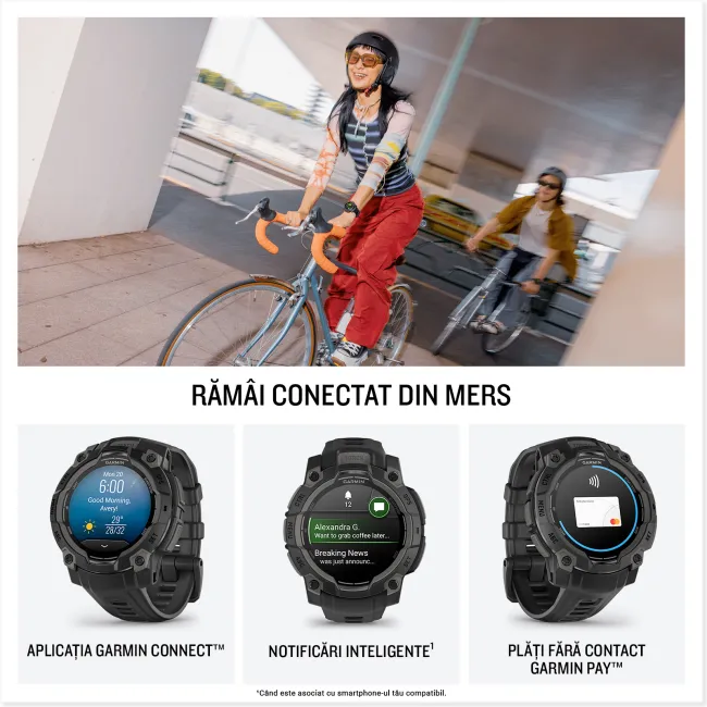 Garmin INSTINCT 3 - 45 mm AMOLED negru - smartwatch robust cu GPS