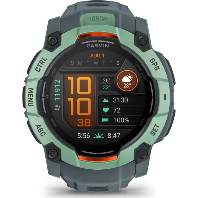 Garmin INSTINCT 3 - 50 mm AMOLED verde Neo Tropic - smartwatch robust cu GPS