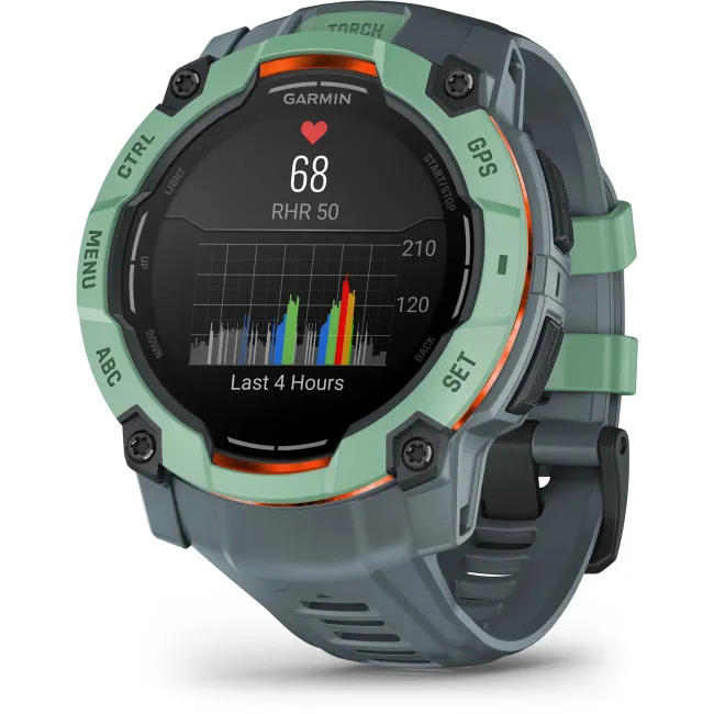 Garmin INSTINCT 3 - 50 mm AMOLED verde Neo Tropic - smartwatch robust cu GPS