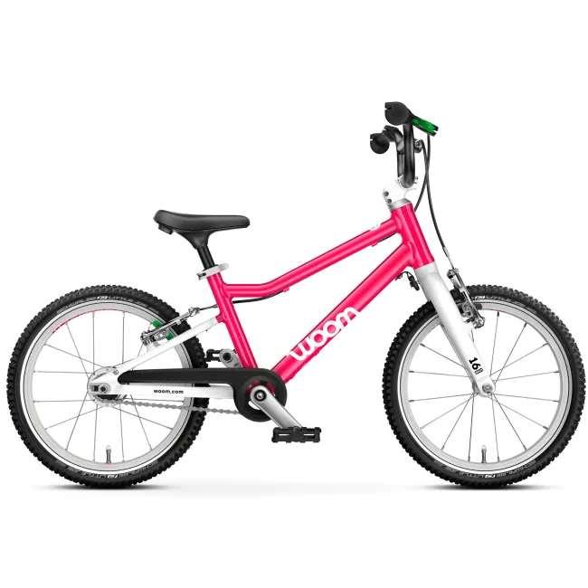 Bicicleta copii Woom 3 Automagic Go cu roti 16" roz Hot Pink