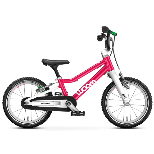 Bicicleta copii Woom 2 Go cu roti 14"  roz Hot Pink