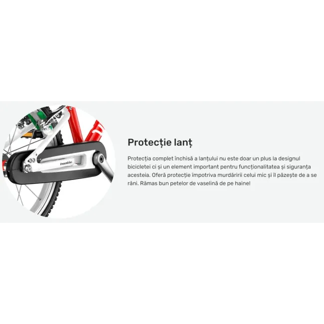 Bicicleta copii Woom 3 AUTOMAGIC cu roti 16" portocaliu intens alb