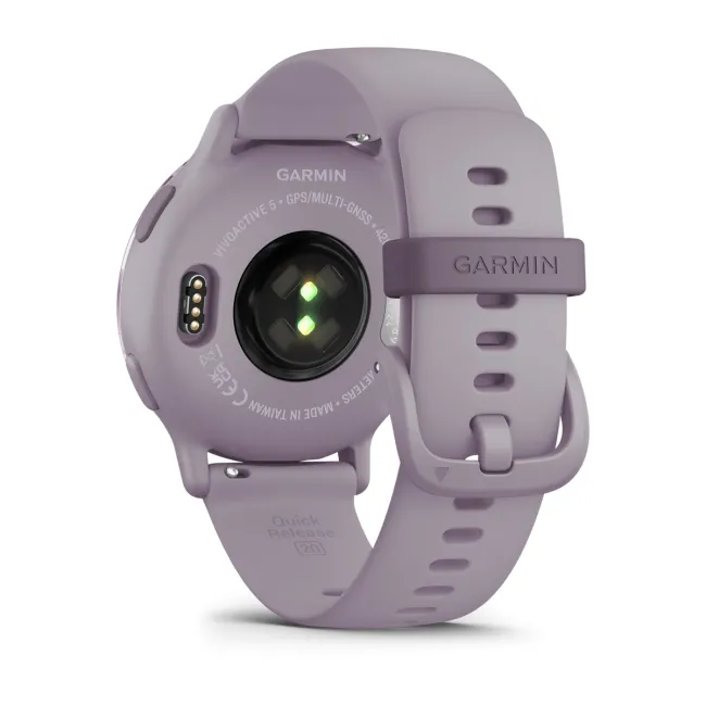 Garmin - Vivoactive 5 smartwatch cu GPS și AMOLED - ramă mov orchid din aluminiu - carcasă mov şi bratara din silicon
