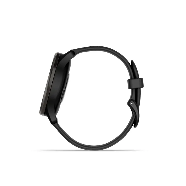 Garmin - vivomove Trend - Ramă Neagra din oţel inoxidabil - carcasa neagra - bratara silicon neagra