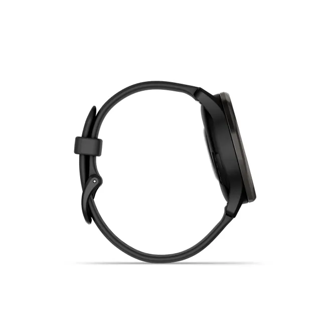 Garmin - vivomove Trend - Ramă Neagra din oţel inoxidabil - carcasa neagra - bratara silicon neagra
