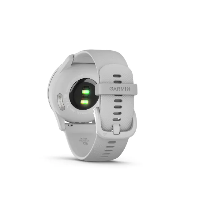 Garmin - vivomove Trend - Ramă Silver din oţel inoxidabil - carcasă Mist Grey - curea din silicon