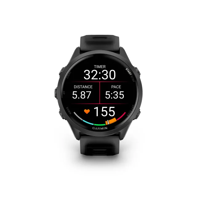 Garmin Forerunner 570 - 47mm - ceas multisport cu GPS si AMOLED - negru Slate Gray Aluminium with Translucent Black | Black Band