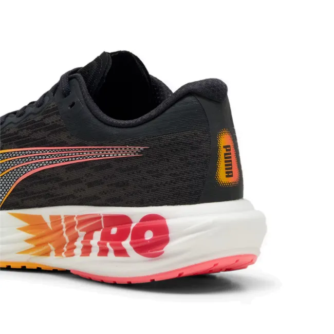 Puma - pantofi alergare pentru barbati Deviate Nitro 2 FF - negru alb portocaliu Sun Stream sunset glow