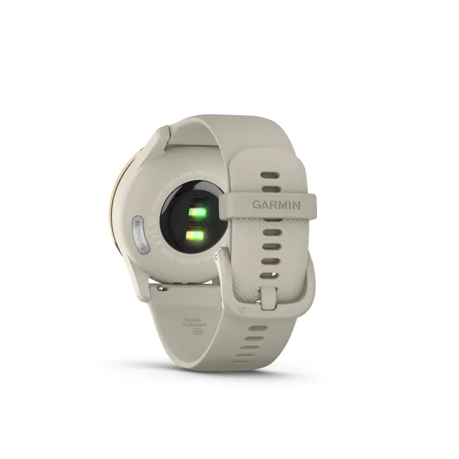 Garmin vivomove Trend - Ramă Cream Gold din oţel inoxidabil - carcasă French Grey - curea din silicon