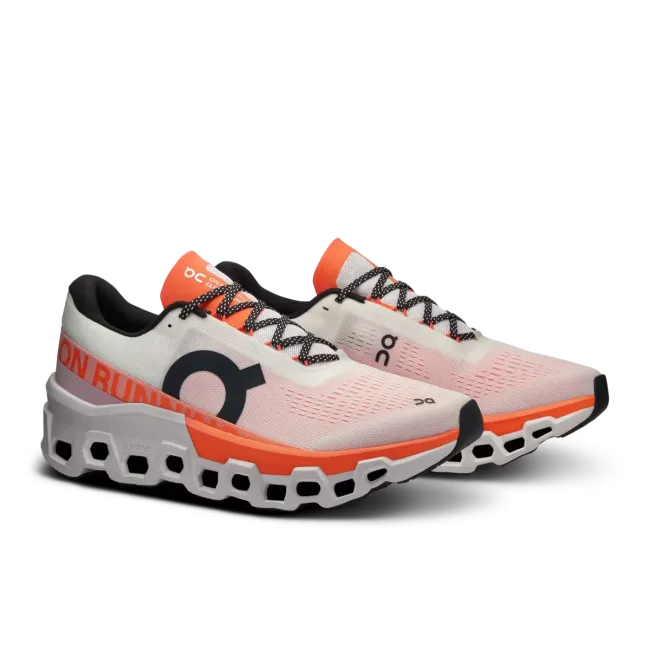 On Cloudmonster 2 - pantofi alergare pentru barbati - Alb portocaliu White | Flame