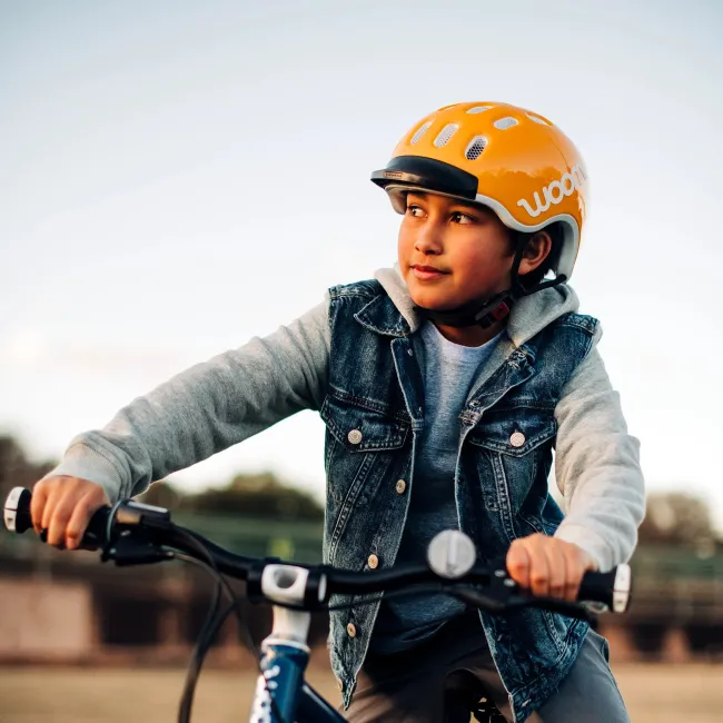 Woom - casca ciclism copii - albastru alb