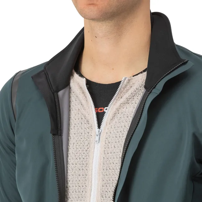 Castelli - Jacheta ciclism vreme rece sau iarna,  Alpha Doppio RoS Jacket - verde inchis rover negru