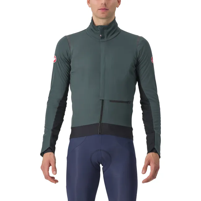 Castelli - Jacheta ciclism vreme rece sau iarna,  Alpha Doppio RoS Jacket - verde inchis rover negru