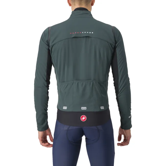 Castelli - Jacheta ciclism vreme rece sau iarna,  Alpha Doppio RoS Jacket - verde inchis rover negru
