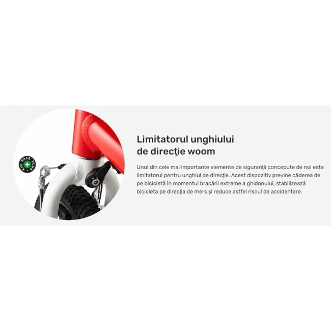 Woom - bicicleta copii 16" Woom 3 AUTOMAGIC, varsta recomandata 4-6 ani (105-120cm) - 6 kg - rosu intens alb