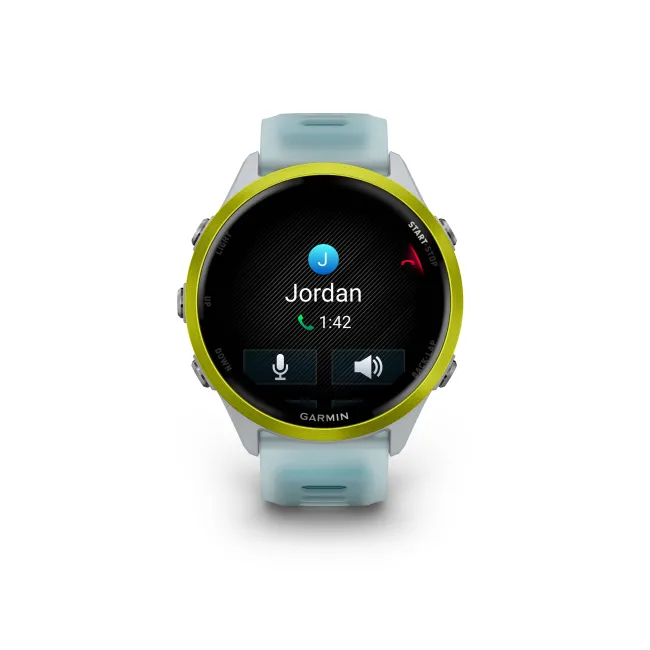Garmin Forerunner 570 - 47mm - ceas multisport cu GPS si AMOLED - alb Amp Yellow Aluminium with Translucent Whitestone | Turquoise Band