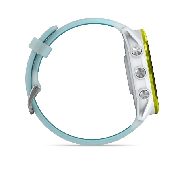 Garmin Forerunner 570 - 47mm - ceas multisport cu GPS si AMOLED - alb Amp Yellow Aluminium with Translucent Whitestone | Turquoise Band