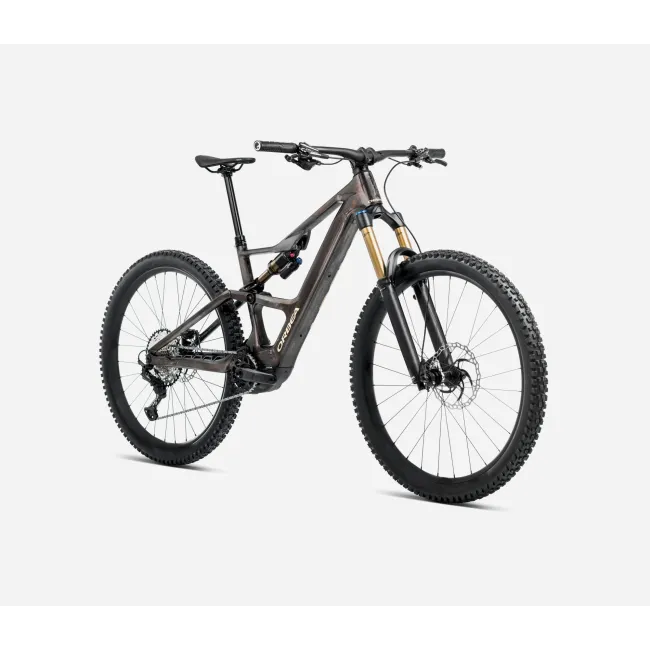 Bicicletă electrică eMTB Trail Orbea RISE LT M-TEAM 420W - Cosmic Carbon View | Golden Sand (Gloss)