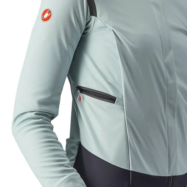 Castelli - jacheta ciclism vreme rece pentru femei Alpha Ros 2 W Jacket - albastru deschis negru