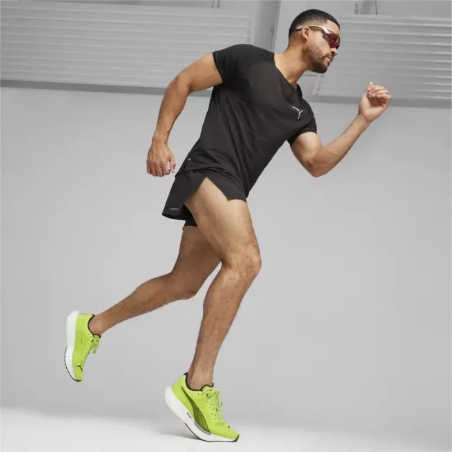 Puma - pantofi alergare pentru barbati Deviate Nitro 2 - verde fluo Lime Pow negru alb