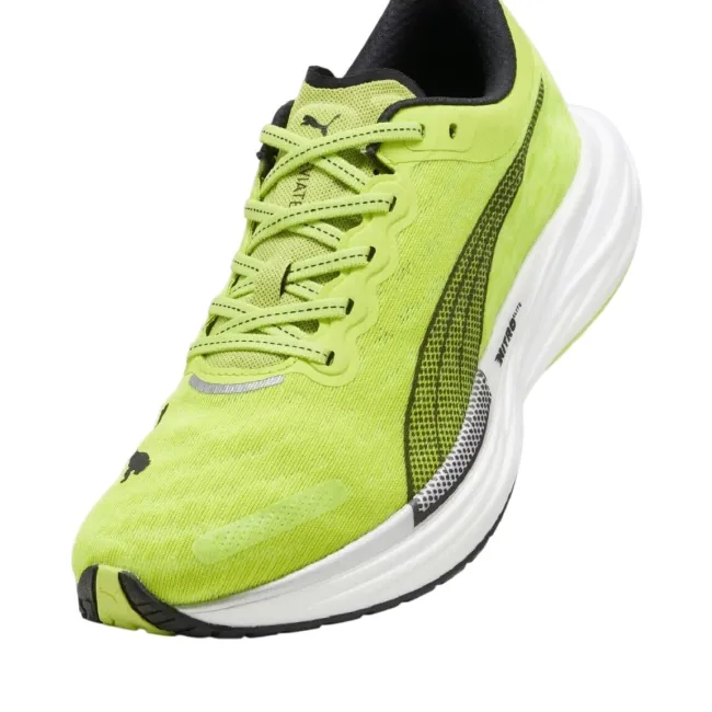Puma - pantofi alergare pentru barbati Deviate Nitro 2 - verde fluo Lime Pow negru alb