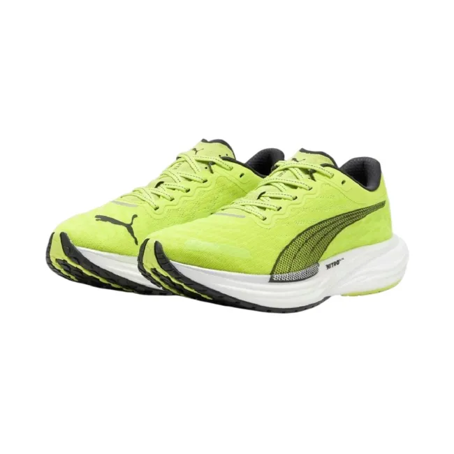 Puma - pantofi alergare pentru barbati Deviate Nitro 2 - verde fluo Lime Pow negru alb