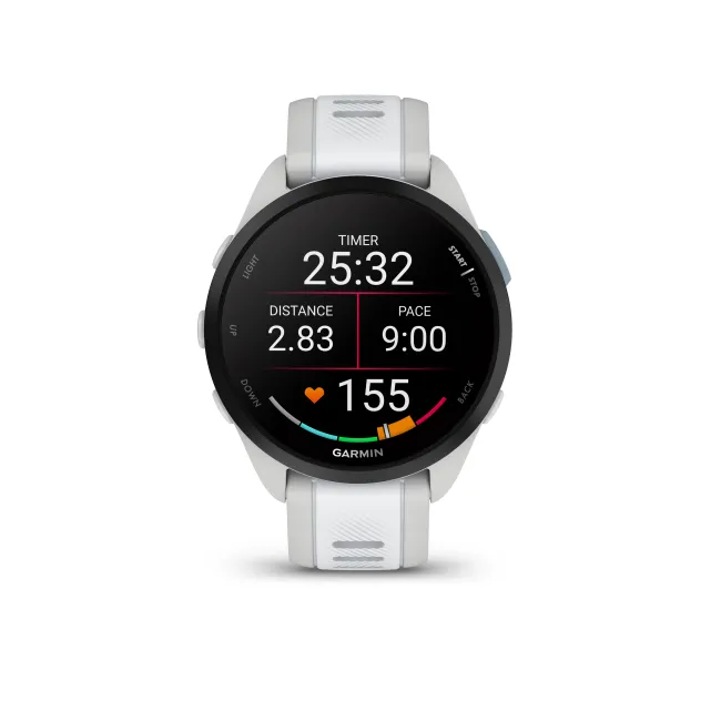 Garmin - Forerunner 165 Music ceas multisport cu GPS AMOLED - alb Whitestone - gri mist grey