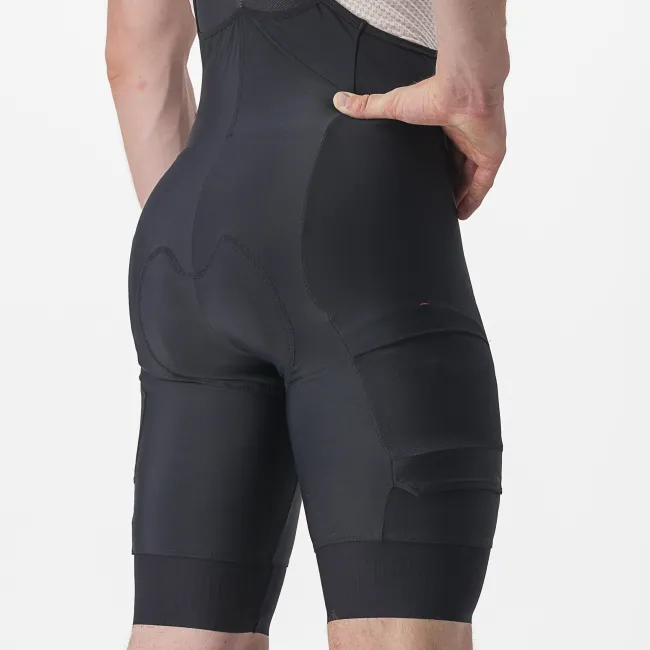 Castelli - pantaloni ciclism scurti cu bretele - Unlimited Cargo Bibshort - 15-35 gr C - negru