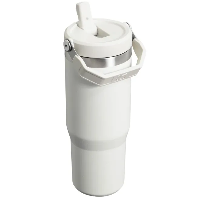 Stanley - termos tip sticla cu pai - Flip Straw Tumbler - alb polar - 890 ml