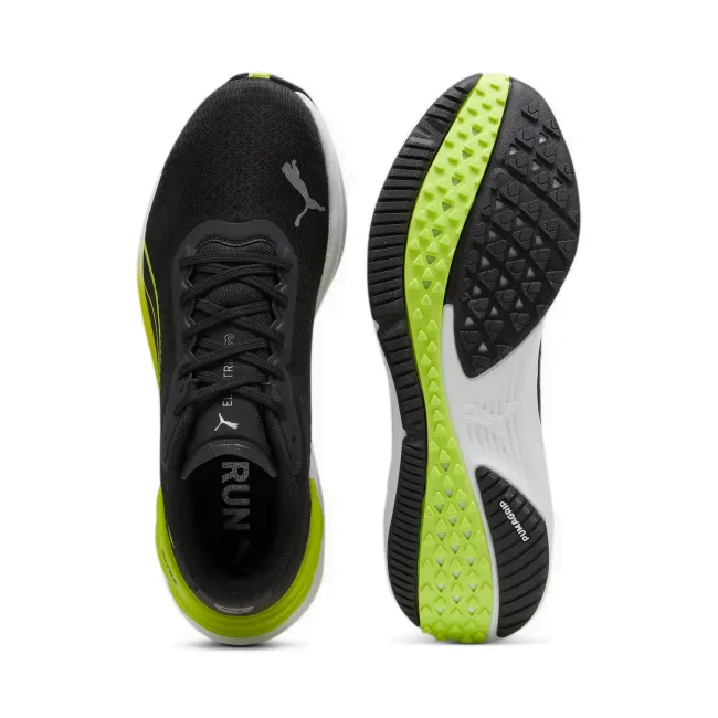 Puma - pantofi alergare pentru barbati Electrify NITRO 3 - negru verde fluo Lime Pow alb