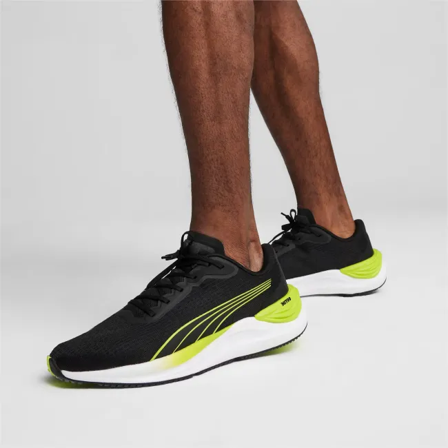 Puma - pantofi alergare pentru barbati Electrify NITRO 3 - negru verde fluo Lime Pow alb