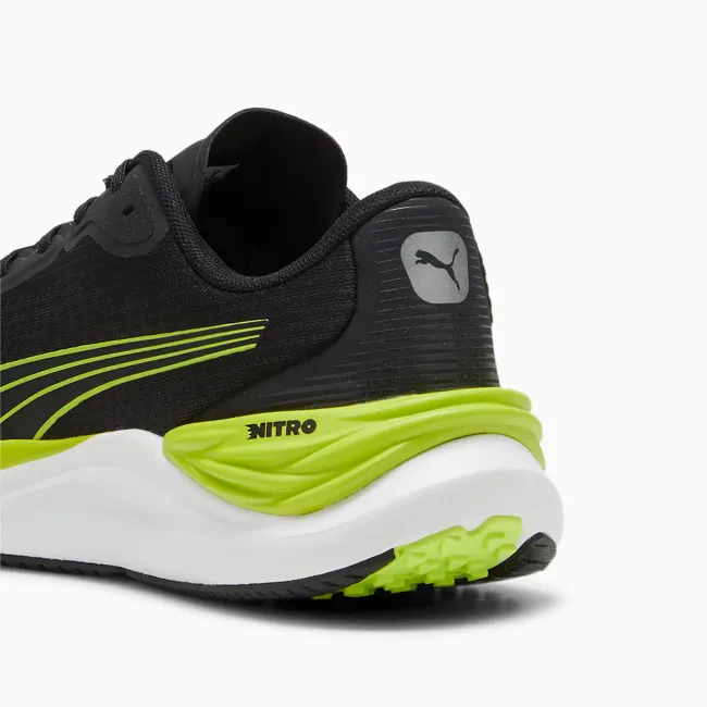 Puma - pantofi alergare pentru barbati Electrify NITRO 3 - negru verde fluo Lime Pow alb
