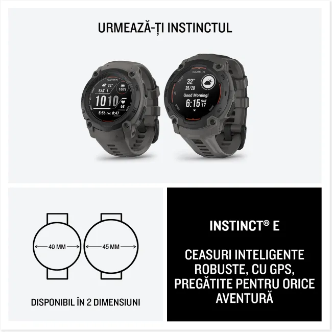 Garmin INSTINCT E - 40 mm negru - smartwatch robust cu GPS