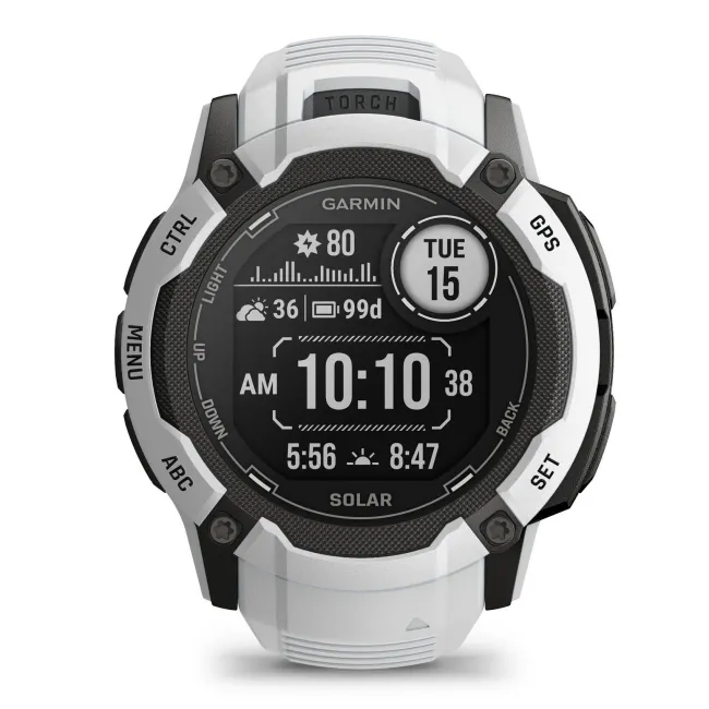 Garmin Instinct 2X Solar - smartwatch robust cu GPS - Alb Ceramic
