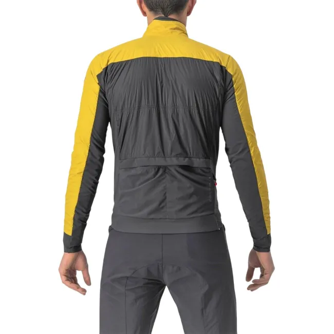 Castelli - Jacheta ciclism vreme rece si vant, maneca lunga Unlimited Puffy Jacket - galben Goldenrod gri inchis