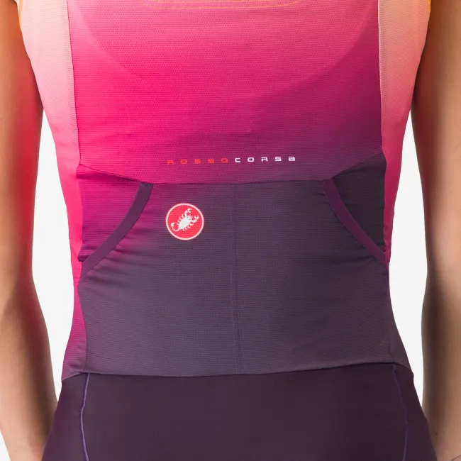 Castelli - costum triatlon fara maneci - Free Sanremo 3 W Suit Sleeveless - negru | portocaliu vivid