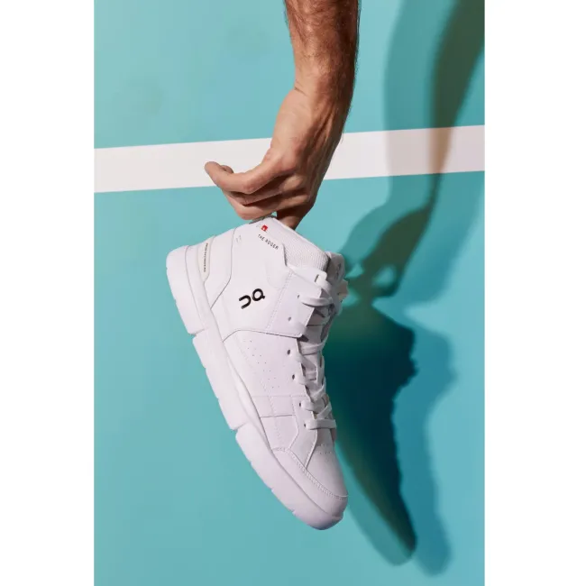 On The ROGER Clubhouse mid - pantofi sport pentru barbati - alb maro deschis nisip