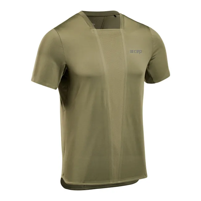 CEP - Tricou cu maneca scurta barbati The Run Shirt - verde inchis maslina
