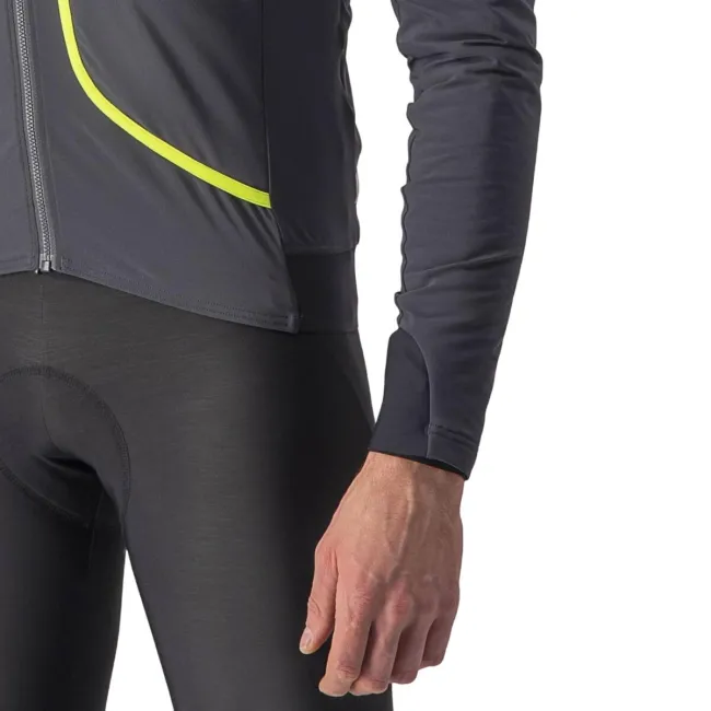 Castelli - Jacheta ciclism vreme rece sau iarna, Flight Air jacket - gri antracit galben fluo